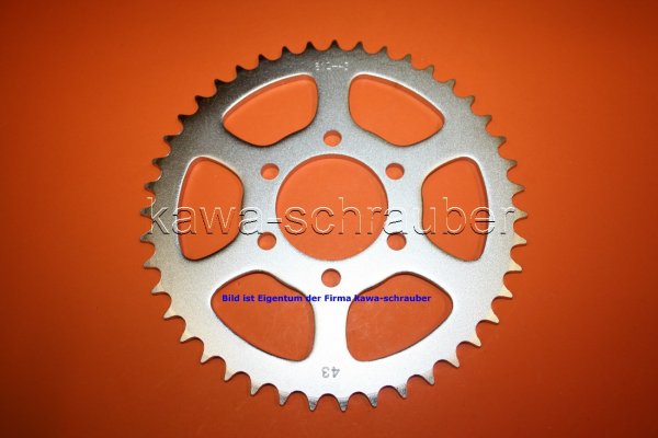 Kettenblatt / Ritzel hinten 84mm Lochkreis 6-Loch Nabe 64mm 525 43 Zähne