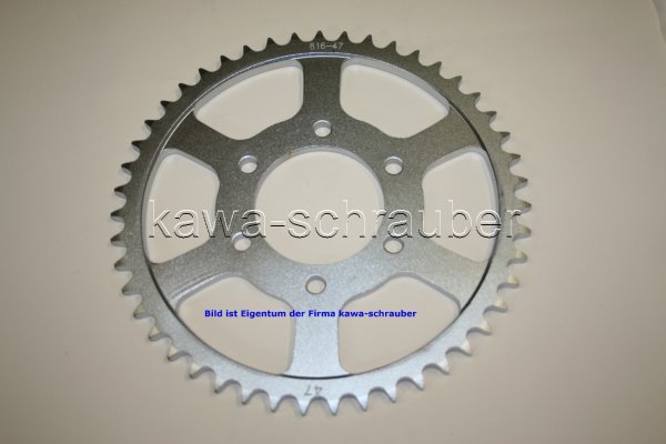 Kettenblatt / Ritzel hinten 100mm Lochkreis 6-Loch Nabe 76mm 530 47 Zähne