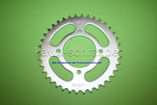 Kettenblatt / Ritzel hinten 80mm Lochkreis 4-Loch Nabe 64mm 428 38 Zähne