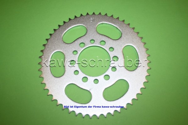 Kettenblatt / Ritzel hinten 80mm Lochkreis 6-Loch Nabe 62mm 428 51 Zähne