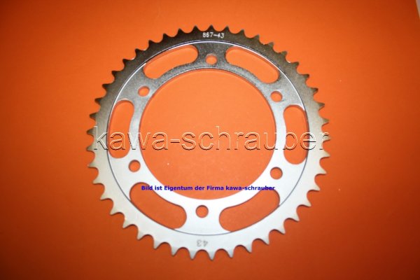 Kettenblatt / Ritzel hinten 145mm Lochkreis 6-Loch Nabe 125mm 525 43 Zähne