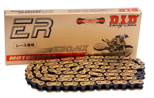 DID Antriebskette Kette 520MX Enduro Racing Motocross offroad Motorradkette gold-schwarz