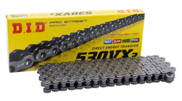 DID Antriebskette Kette 530VX3 X-Ring Profi-Motorradkette Standardfarbe