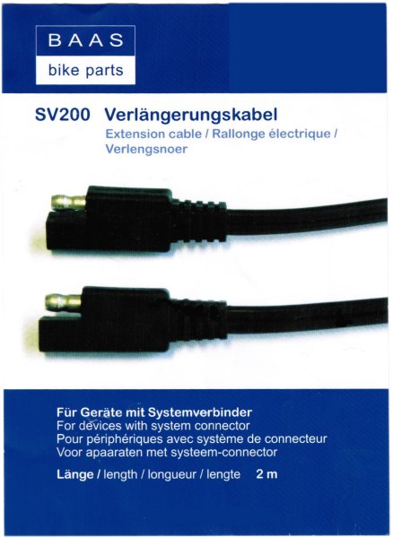 BAAS SV200 Verlängerung System- Verlängerungskabel 2m