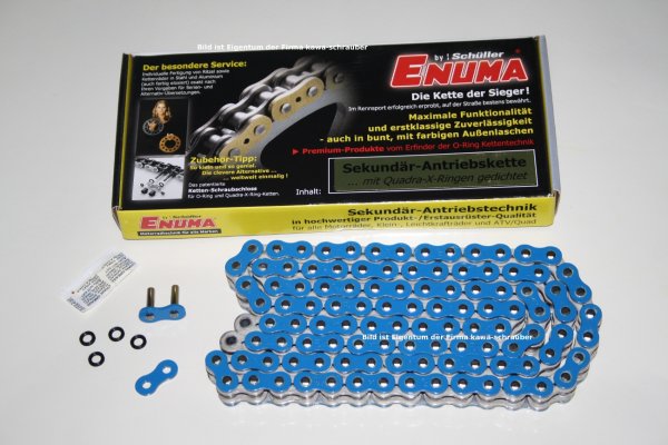 ENUMA Antriebskette Kette 530MVXZ-2 Farbe blau mit X-Quad-Ringen super verstärkt