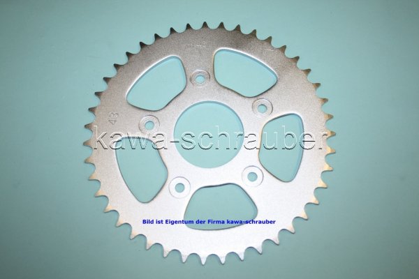 Kettenblatt / Ritzel hinten 43 Zähne CAGIVA 125 Raptor (Standard Übersetzung ab Bj. 2004)