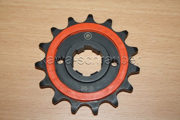 Ritzel vorne gummiert 15 Zähne Honda XL600 Typen PD03 PD04 (Standard Übersetzung)
