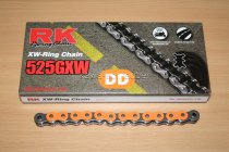 RK racing chain Antriebskette Kette 525GXW DD 525 GXW DD XW-Ring Profi-Motorradkette rennsporttauglich Farbe orange