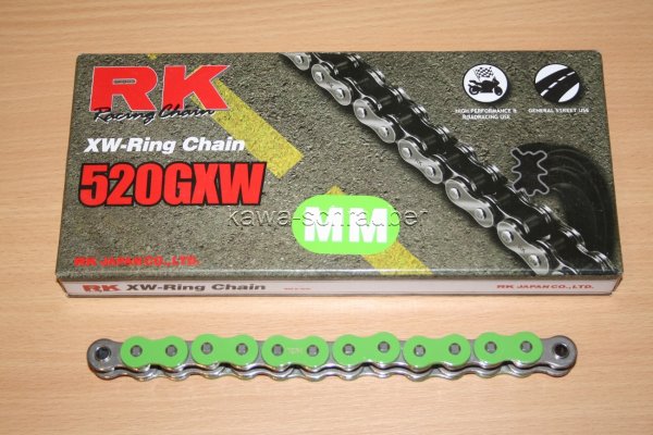 RK chain Antriebskette Kette 520GXW MM 520 GXW MM XW-Ring Farbe grün
