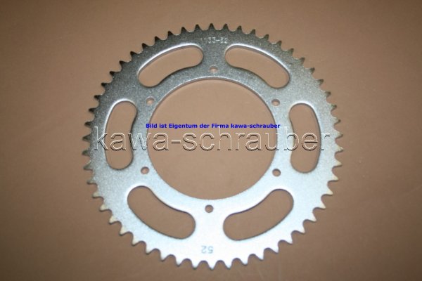 Kettenblatt / Ritzel hinten 52 Zähne Derbi 50 GPR Racing Bj. 2004-2005 (geänderte Übersetzung)