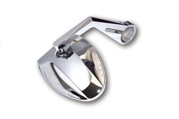 HIGHSIDER Lenkerendenspiegel FERRARA 2, verchromt / chrom, für 1 Zoll (25,4 mm) und 7/8 Zoll (22 mm) Lenker, E-geprüft