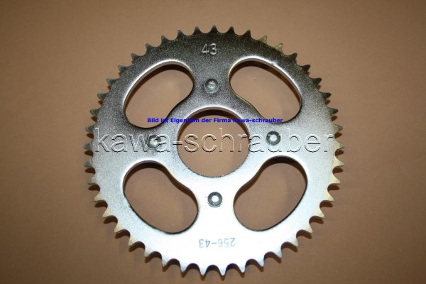 Kettenblatt / Ritzel hinten 43 Zähne Honda CB50J CB 50 J (geänderte Übersetzung)