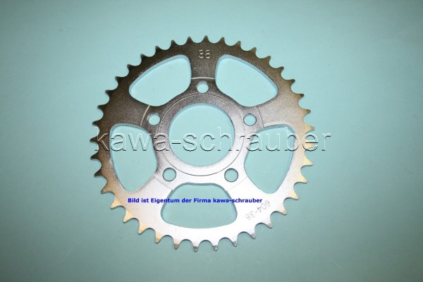 Kettenblatt / Ritzel hinten 38 Zähne Honda CRM125 Typen JC10 JC13 (Standard Übersetzung)