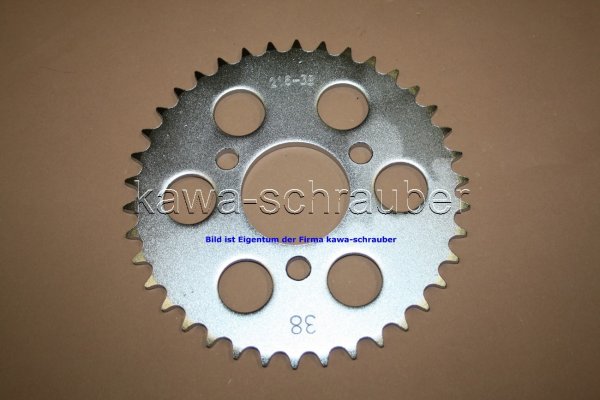 Kettenblatt / Ritzel hinten 38 Zähne Honda MCX80 MCX 80 Typ HC05 (Standard Übersetzung)