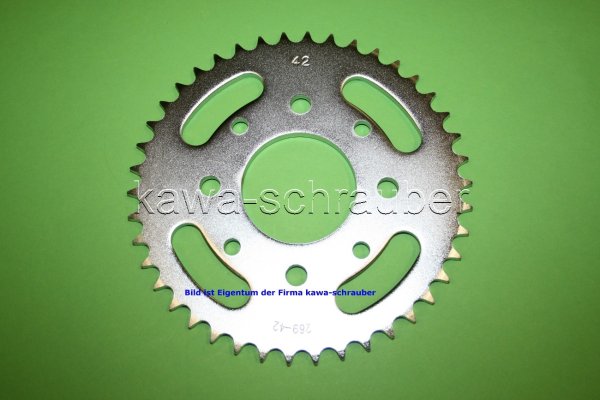 Kettenblatt / Ritzel hinten 42 Zähne Honda CG125 / W-E / Brazil (geänderte Übersetzung)