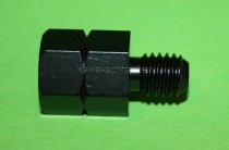 Spiegeladapter schwarz von Loch M10 Rechtsgewinde auf Bolzen M8 Linksgewinde