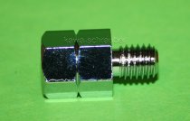 Spiegeladapter silber von Loch M10 Rechtsgewinde auf Bolzen M8 Linksgewinde