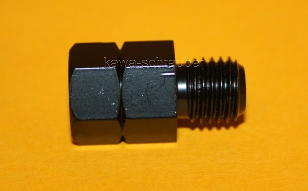 Spiegeladapter schwarz von Loch M10 Rechtsgewinde auf Bolzen M10 Linksgewinde