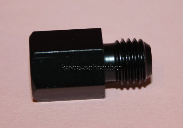 Spiegeladapter schwarz von Loch M8 Rechtsgewinde auf Bolzen M10 Rechtsgewinde