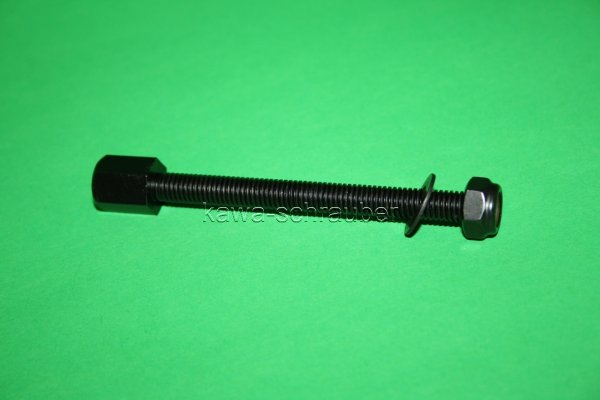 Spiegeladapter silber von Loch M10 Rechtsgewinde auf Bolzen M8 x 85mm Rechtsgewinde