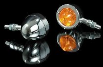 universal Custom 12V LED Blinker SHIN YO PIKE verchromt E-geprüft spitzes Glas