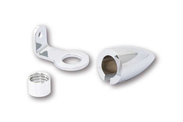 Highsider Gehäuse mit Halter MONO CNC Alu verchromt