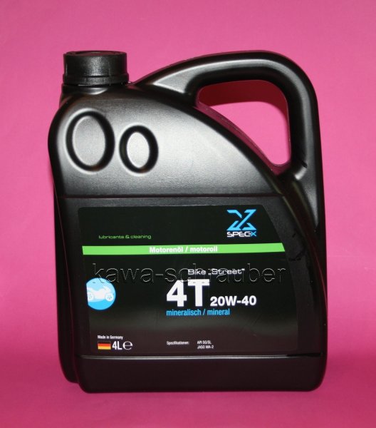 SAE20W-40 4 Liter SPEC-X Motoröl 4T Bike Street mineralisch (Literpreis = 12,50€)