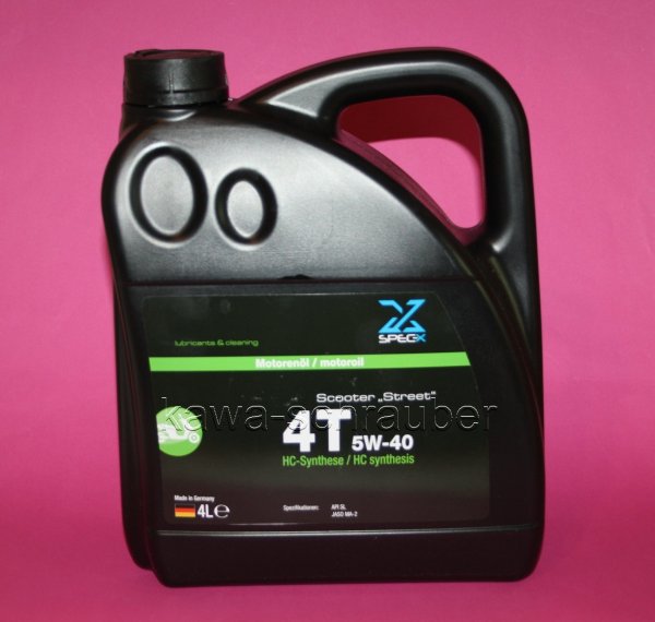 SAE5W-40 4 Liter SPEC-X Motoröl 4T Scooter Street HC-synthese (Literpreis = 12,50€)