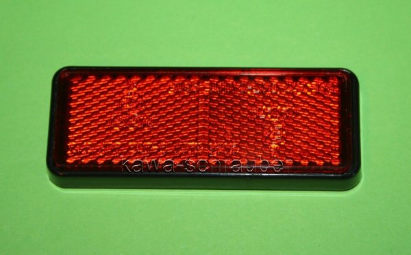 Reflektor rot rechteckig mit selbstklebender Folie 91,5 x 36 mm E-geprüft