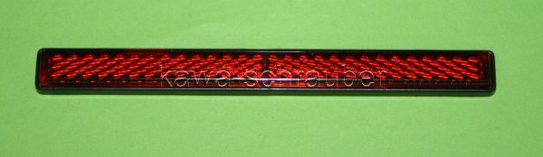 Reflektor rot rechteckig mit selbstklebender Folie 123 x 12,5 mm E-geprüft
