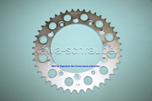 Kettenblatt / Ritzel hinten 43 Zähne Honda CB 250 RS-C (geänderte Übersetzung)