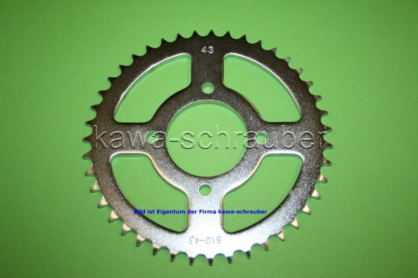 Kettenblatt / Ritzel hinten 43 Zähne Hyosung GV125 Aquila bis Bj. 1999 (geänderte Übersetzung)