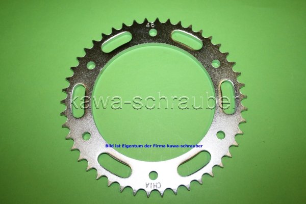 Kettenblatt / Ritzel hinten 46 Zähne Hyosung XRX 125 SM Bj. ab 2008 (Standard Übersetzung)