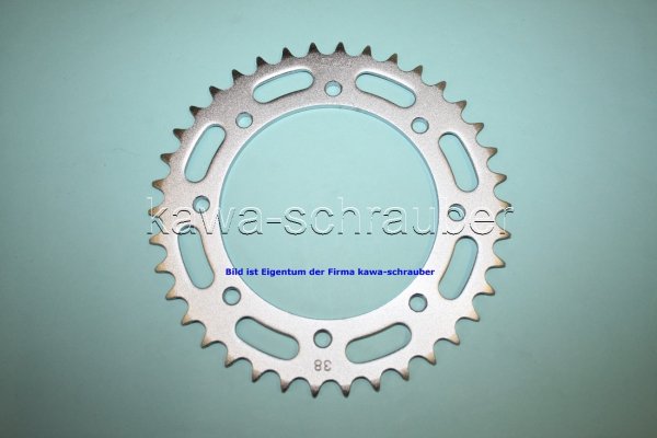 Kettenblatt / Ritzel hinten 38 Zähne Kawasaki 250 Estrella Typ BJ250A (Standard Übersetzung)