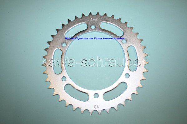Kettenblatt / Ritzel hinten 40 Zähne Kawasaki KL250 Typ KL250A ab Bj. 1980 (Standard Übersetzung)