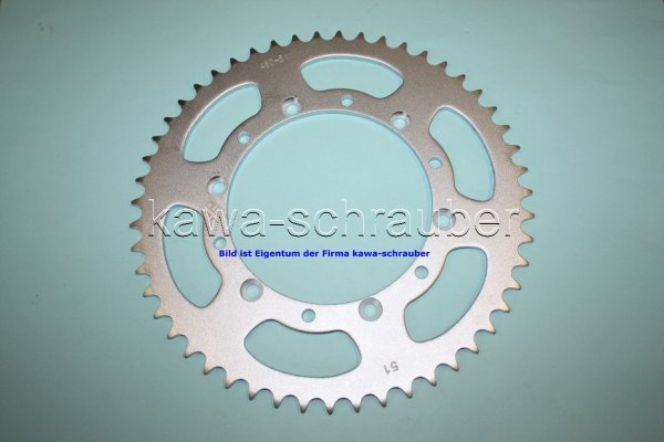 Kettenblatt / Ritzel hinten 51 Zähne Kawasaki KX250 Bj. 2005-2006 (Standard Übersetzung)