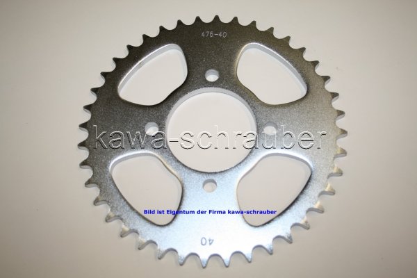 Kettenblatt / Ritzel hinten 40 Zähne Kawasaki K400 B G K4G Bj. 1978-1979 (geänderte Übersetzung)