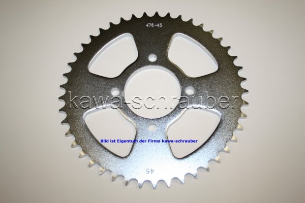 Kettenblatt / Ritzel hinten 45 Zähne Kawasaki Z440 KZ440A KZ440C Ltd (Standard Übersetzung)