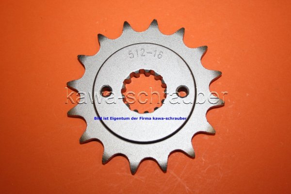 Ritzel vorne 16 Zähne Kawasaki GPZ500S Typen EX500A EX500D EX500E (Standard Übersetzung)