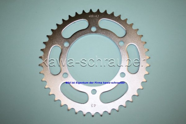 Kettenblatt / Ritzel hinten 43 Zähne Kawasaki ER-5 ER5 Twister (geänderte Übersetzung)