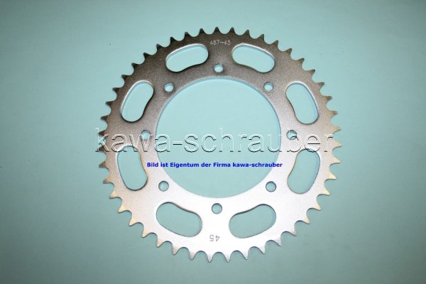 Kettenblatt / Ritzel hinten 45 Zähne Kawasaki KLE500 (geänderte Übersetzung)