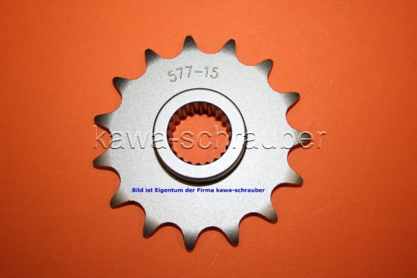 Ritzel vorne 15 Zähne MZ MuZ 660 Scorpion (Standard Übersetzung)