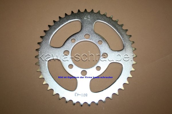 Kettenblatt / Ritzel hinten 43 Zähne Suzuki ZR 50 K-N Bj. 79-81 (geänderte Übersetzung)