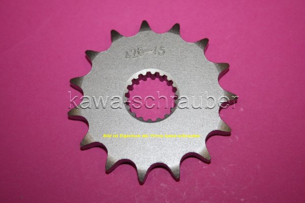 Ritzel vorne 15 Zähne Suzuki GN 125 E (Zahnwelle) (geänderte Übersetzung)