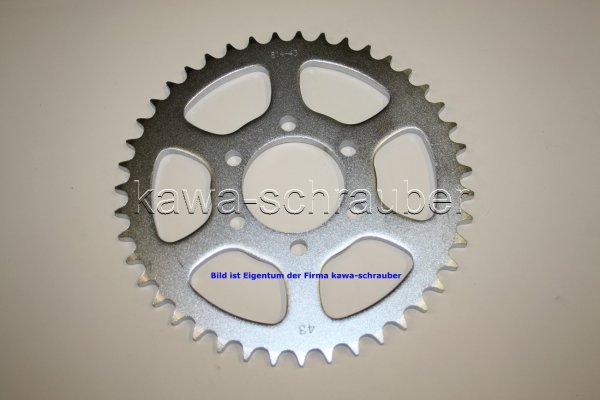 Kettenblatt / Ritzel hinten 43 Zähne Suzuki GT 500 (geänderte Übersetzung)