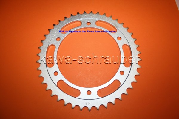 Kettenblatt / Ritzel hinten 43 Zähne Suzuki DR 650 SE Typ SP46B (geänderte Übersetzung)