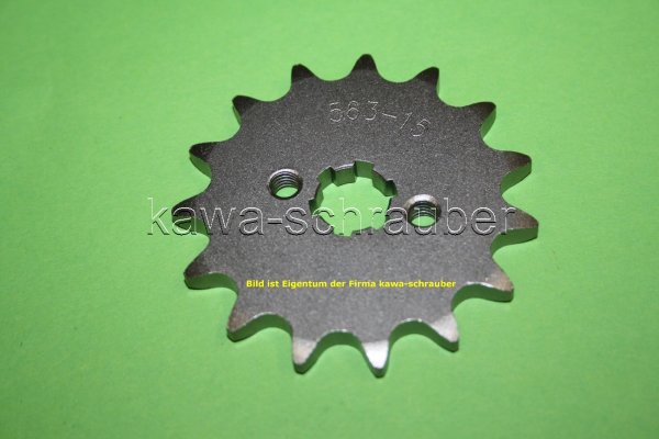 Ritzel vorne 15 Zähne Yamaha RD 50 M (geänderte Übersetzung)