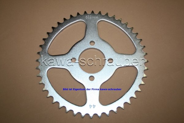 Kettenblatt / Ritzel hinten 44 Zähne Yamaha RD 50 M Speichenrad (geänderte Übersetzung)