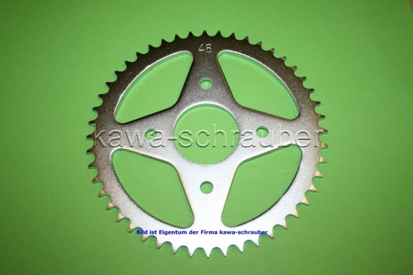 Kettenblatt / Ritzel hinten 48 Zähne Yamaha RD 125 LC Typen 10W / 11Y (geänderte Übersetzung)