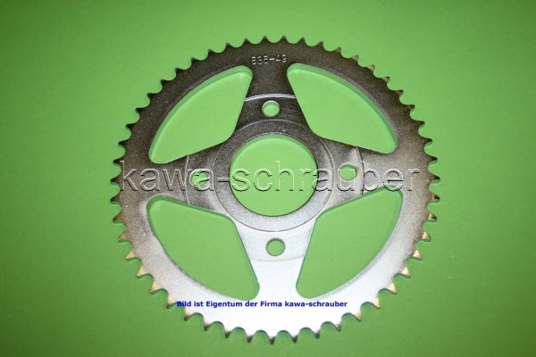 Kettenblatt / Ritzel hinten 49 Zähne Yamaha SR 125 / SE Typen 10F / 10W (Standard Übersetzung)